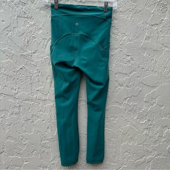 LULULEMON Leggings Women 4 Power Thru High Rise Teal Lagoon 23” - Picture 7 of 11